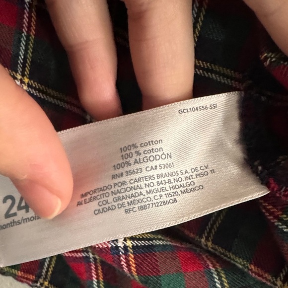 Carters Red and Green Plaid Button Down Shirt - Picture 6 of 7